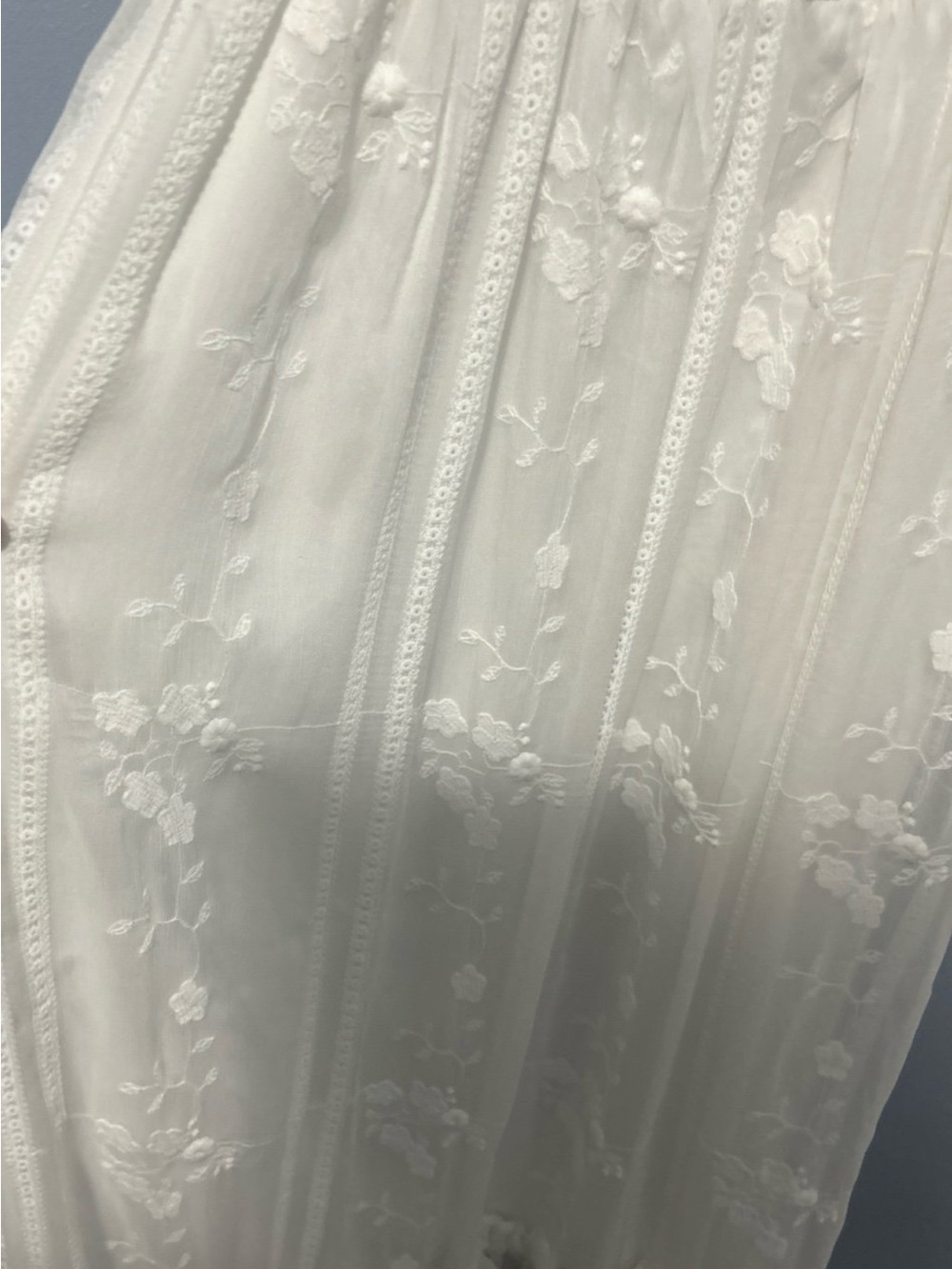 Aeom White Smocked Bodice Floral Embroidered Maxi Dress (NEW) - Picture 2 of 10